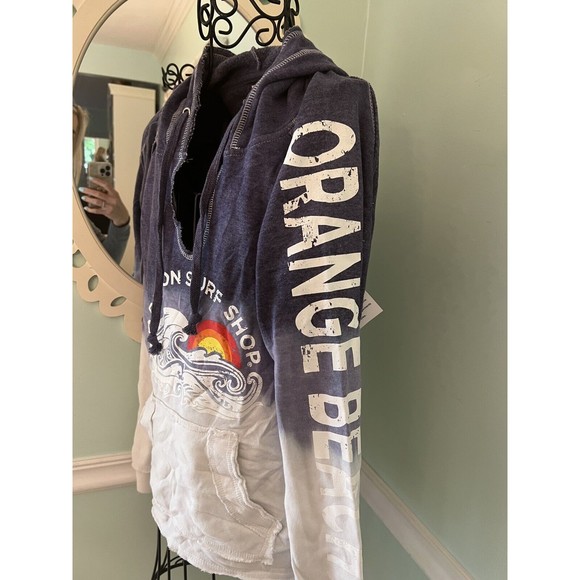 Ron Jon Womens Sweatshirt Blue Tie Dye Sun Surf Shop Orange Beach Drawstring M - Picture 3 of 6